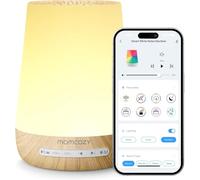 Baby Sound Machine, Momcozy White Noise Machine for Baby Sleeping with Night Light, Toddler Sleep Trainer with 34 Soothing Sounds, Timer, App Remote Control, Personal Sleep Routine(Wood Grain)