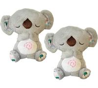 Baby Sound Machine Soothe Snuggle Otter,The Relief Koala Breathing, Anxiety Relief Koala Breathing,Portable Plush Baby Toy with Sensory Details Music Lights & Rhythmic Breathing Motion (2 Pcs)