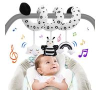 Baby Spiral Hanging Stroller and Car Seat Toys for Babies 0-6 Months Black and White High Contrast Sensory Toy Newborn Plush Activity Toys for Crib Mobile, Best Gift for 0 3 6 9 12 Months Baby