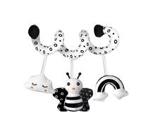 Baby Spiral Hanging Stroller and Car Seat Toys for Babies 0-6 Months Black and White High Contrast Sensory Toy Newborn Plush Activity Toys Party Favors Quality Gifts for Baby Shower