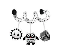 Baby Spiral Hanging Stroller and Car Seat Toys for Babies 0-7 Months Black and White High Contrast Sensory Toy Newborn Plush Activity Toys Party Favors Quality Gifts for Baby Shower