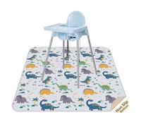 Baby Splat Floor Mat for Under High Chair/Arts/Crafts by CLCROBD, 51" Waterproof Anti-Slip Food Splash Spill Mat for Eating Mess, Washable Floor Protector and Table Cloth (Dinosaur)