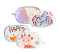 Baby Sponge for Bathing, Baby Bath Sponge 4Pcs Deer, Dinosaur, Duck & Elephant Towelling for Bathing with Hanging Loop for Newborn, Infant, Toddler