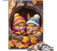 Baby Squirrel Jigsaw Puzzles for Teenagers, Family Game Stress Reliever Difficult Challenge Gifts for Friends And Family 26x38cm
