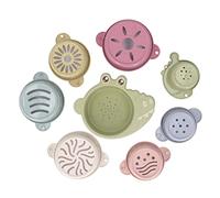 Baby Stacking Bath Cups Animal Shapes Building Stack Cups Educational Bath Toys for Toddlers Plastic 8 Pieces Colorful