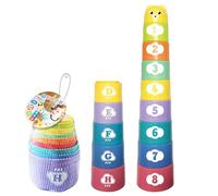 Baby Stacking Cup - ABS 7.5x7.5x10cm | Stacking Toys | Nesting Shape Sorter For Educational Training, Early Childhood Education, Shape And Number Recognition For Children