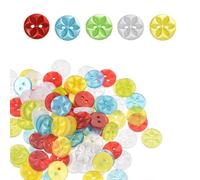 Baby Star Buttons, Round Resin Buttons for Baby Cardigans, Sewing Clothes, 120 Mixed Baby Star Size 18 (11.mm) Rainbow Round for Crafts and Repairs