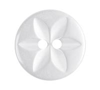 Baby Star Round Resin Buttons - 11mm White Pack of 20 for Cardigans, Sewing & Knitting Dolls - Machine Washable