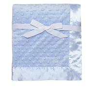 Baby Starters Textured Dot Blanket with Satin Trim, Blue 30 x 40""