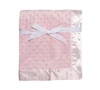 Baby Starters Textured Dot Blanket with Satin Trim, Pink 30" x 40"