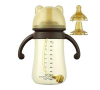 Baby Straw Cup - Heat Resistant Leakproof Bottle, Soft Flexible Straw | Anti Colic Wide Neck Design, Easy Grip Handles For Self Feeding, Strength, And Convenient Daily Use(6.69x4.45x2.76 Inches)