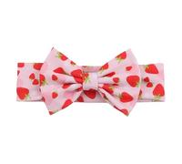Baby Strawberry Bow Headband Bow Knot Turban Hairband Infant Stretchy Hair Band Baby Girl Fruit Headband Toddler Elastic Headwear Big Bow Headwrap for Kids Children