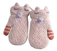 Baby String Mittens Toddlers Gloves Baby Infant String Mittens Winter Warm Mitts Full Finger Gloves Magic Child Snow Ski Gloves Mittens on a String Wool Cute Baby Bike Glove Knit Gloves Warmer (Khaki)