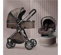 Baby Stroller 3 in 1 Toddler Pushchair Foldable Lightweight Ultra Compact Infant Prams with Mommy Bag Rain Cover Footmuff Blanket Cooling Pad Mosquito Net for 0-3 Years Old B