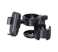 Baby Stroller Cup Holder Attachment with Phone Holder, 3 in 1 Universal Cup Holder Support Coffee Milk Drink Bottle Conversion 2 Cups for Pram, Wheelchair, Walker, Scooter, Bike - 360° Rotation