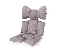 Baby Stroller Cushion Baby Pushchair Seat Liners Baby Pushchair Seat Liner Pram Head and Body Support Pillow Soft and Breathable 3D Air Mesh Cotton (Grey Cross)