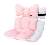 Baby Stroller Cushion, Baby Pushchair Seat Liners Pram Liner Universal Baby Stroller Seat Cushion Soft and Breathable 3D Air Mesh Cotton Pushchair Accessories (Pink+White Stars)