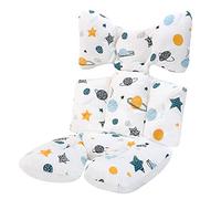 Baby Stroller Cushion Baby Pushchair Seat Liners Pram Liner Universal Baby Stroller Seat Liner Soft and Breathable 3D Air Mesh Cotton (Planet White)
