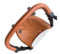 Baby Stroller Leather Armrest Handle Cover Compatible with Mima Xari Stroller, Bumper Sleeve Case Bar Protective Covers Accessories (Brown, for mom Handle)