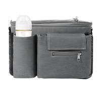 Baby Stroller Organizer with Bottle Holder - Organizer for Children, Waterproof Transparent Touch Control Bag for Children and Parents, grey, riferimento alla descrizione, Please refer to