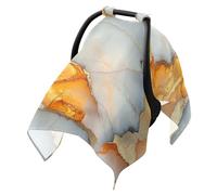 Baby Stroller Sun Cover Black Out Bug Net Cover,Travel Accessories Marble White Orange_2