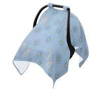 Baby Stroller Sun Cover Black Out Stroller Blackout Cover, Protects from Dust and Snow Rainbow Sunflower Pastel Blue