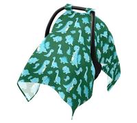 Baby Stroller Sun Cover Breathable Car Seat Net Cover,Protects from Dust and Snow Dark Green Background Light Blue Dinosaur