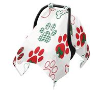 Baby Stroller Sun Cover Breathable Car Seat Net Cover,Travel Accessories Christmas Paw Print & Bone