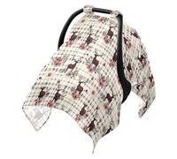 Baby Stroller Sun Cover Fit Car Seat Net Cover,Protects from Dust and Snow Burgundy Buffalo Plaid Daisy