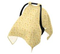 Baby Stroller Sun Cover Fit Car Seat Net, Protects from Dust and Snow Retro Cute Tiny Flowers Yellow Striped