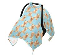 Baby Stroller Sun Cover UV Protection Car Seat Net,Protects from Dust and Snow Yorkshire Terrier Dogs Chic Blue