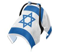 Baby Stroller Sun Cover Windproof Carseat Sun Shade,Protects from Snow White Blue Stripes Six-Pointed Star Flag