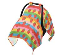 Baby Stroller Sun Shade Black Out Stroller Rain Cover,Protects from Dust and Snow Cartoon Cute Strawberry Rainbow Color