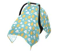 Baby Stroller Sun Shade Black Out Stroller Rain Cover,Protects from Dust and Snow Simple Cartoon Sun Clouds