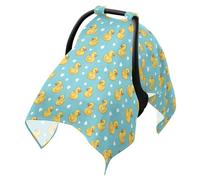 Baby Stroller Sun Shade Breathable Net Cover,Wind and Protection Light Blue Background Purple Flower
