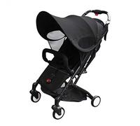 Baby Stroller Sun Shade Sun Protection Pram for Strollers Car Seats Pushchair Buggy Sunshade Parasol Sun Rain Canopy Cover Protection Stroller Accessories Awning Anti-UV Umbrella Sun Shade (Black)