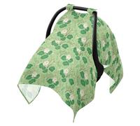 Baby Stroller Sun Shade UV Protection Stroller Blackout Cover,Protects from Dust and Snow Sea Light Green Water Lily Flower Leaf
