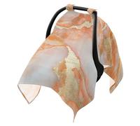 Baby Stroller Sun Shade UV Protection Stroller Rain Cover,Protects from Snow Marble Peach White