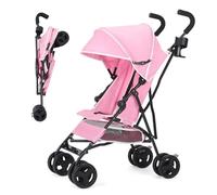Baby Stroller, Umbrella Stroller with Foldable Pushchair with Adjustable Canopy, Folding Infant Newborn Pram Stroller with Storage Basket, Cup Holder, Suspension Wheels for Infants (Pink)