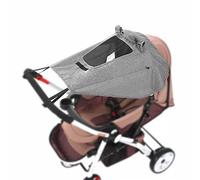 Baby Strollers Awning Sunshade with Viewing Window for Pram Pushchair Buggy Carrycot Stroller Waterproof Windproof Sun Sail UV Protection Screen Pram Netting Cover,Grey