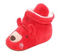 Baby Stuff Christmas Baby Boots Warm Shoes Soft Comfortable Infant Toddler Warming Home Shoes(Red,11)
