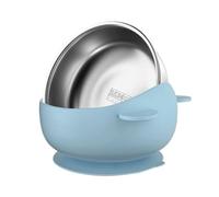 Baby Suction Bowls - Suction Cup Feeding Baby Food Bowls | Stainless Steel Inner Containers Grip Training Dish Feeder for Eating Travel Toddler Kids Dinner Snack