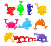 Baby Suction Cup Toy for Toddler, Kids Animal Sucker Toys for 3 Years Old, 10PCS Window Building ConstructionToy, Children Sensory Montessori Age 4-8