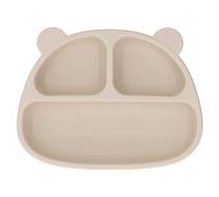 Baby Suction Plate - Soft Silicone Cartoon Bear Design, Stable Suction Fixation for Spill Prevention, 3 Partition Sections for Snacks & Meals, Easy to Clean & Dishwasher Safe, Po (Type 1)