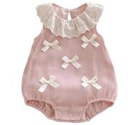 Baby Summer Dress Little Girls Sleeveless Bow Pattern Cover Dress Newborns Full Moon Stage Suitable 0 12 Months Old One Piece Jumpsuit Cute for Tiny Baby Girl Comfortable Playsuit