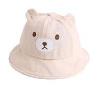 Baby Sun Hat, Cute Bear Infant Toddler Bucket Hat Summer Kids Sun Protection Hat Cap Adjustable Wide Brim Baby Fisherman Hat for Unisex Boys Girls