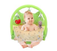 Baby Support Seat, Crown Shaped Comfortable Soft Velvet Baby Learning to Sit Chair, Foldable Plush Baby Sitting Chair with Activity Toys & Drool Bib, Keep Sitting Posture (Green)