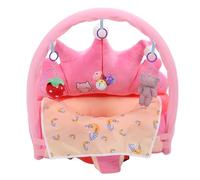 Baby Support Seat, Plush Crown - Shaped Sitting Chair for Infants Learning to Sit with Activity Toys and Drool Bib, Ergonomic Soft Velvet Baby Sofa Seat for Home or (Roseate)
