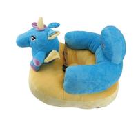 Baby Support Seat Soft and Comfortable Plush Cute Animal Shape to Prevent Slip Adjustable for Learning to Sit (Blue Horse)