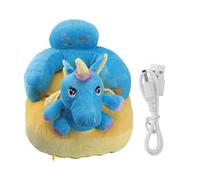 Baby Support Sofa Adjustable Angle Stable Electric Infant Sit Up Chair Floor Seat Plush Lounger for Household (Blue Horse Pattern)